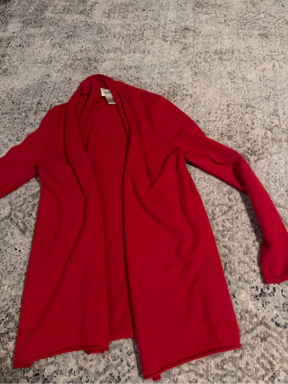 Neiman Marcus cashmere Red Open-Front Cardigan